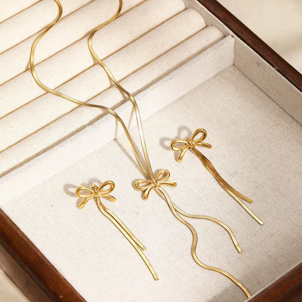 Bow long dainty set