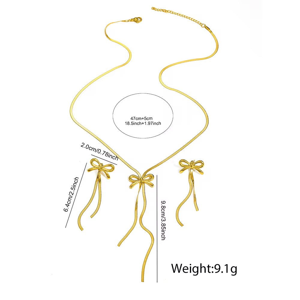Bow long dainty set