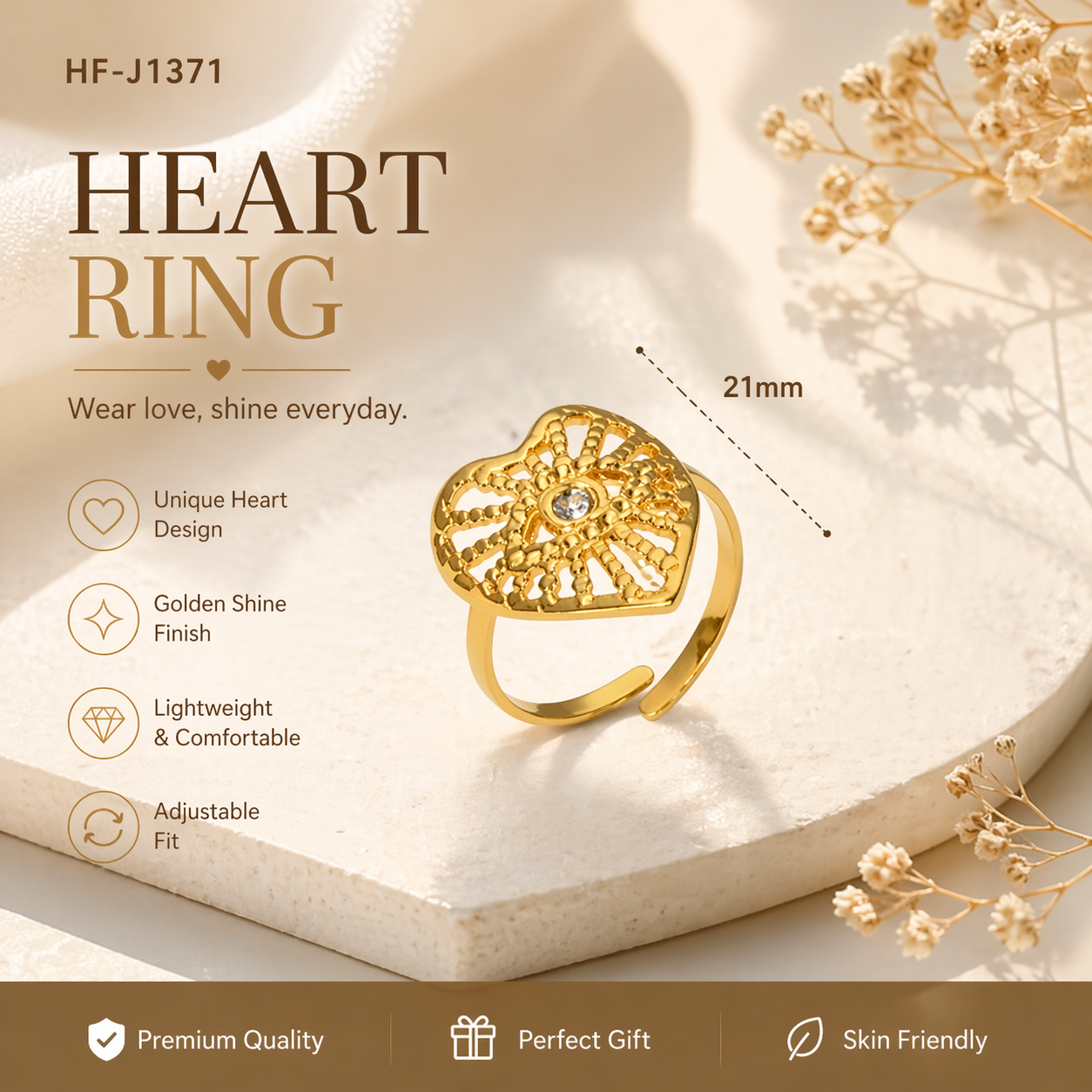 Heart eye ring