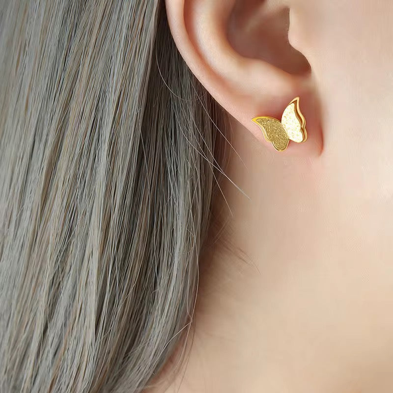 Butterfly gold sparkly jewelry set