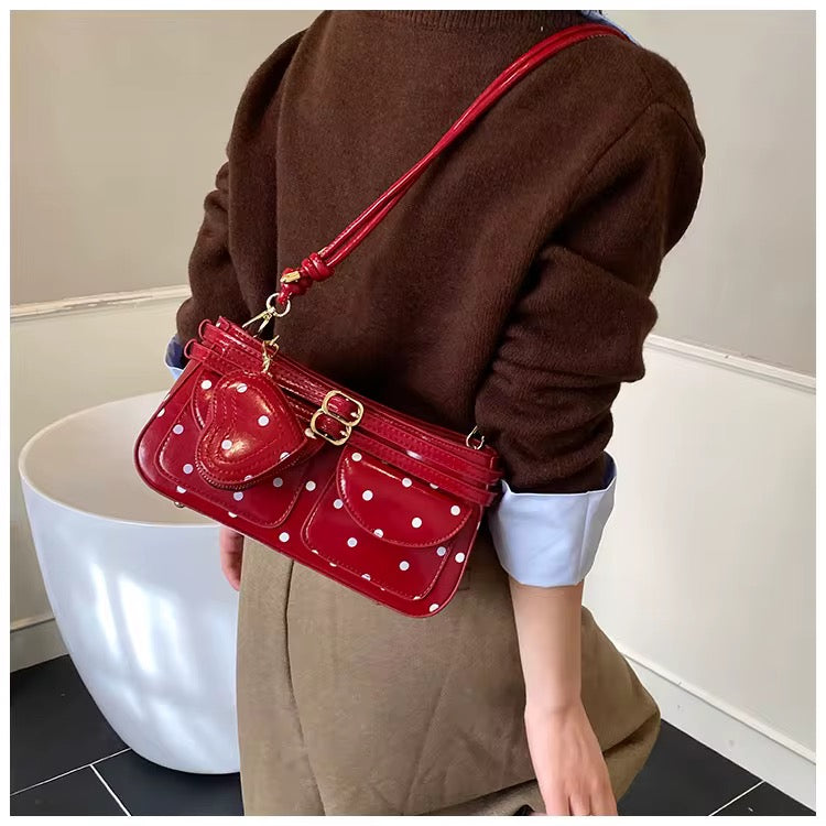 Bandolera de lunares Ideal para uso diario, Diseño moderno y práctico
