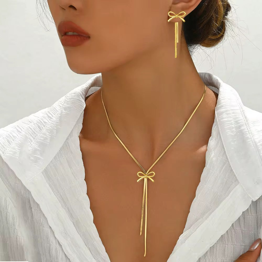 Bow long dainty set
