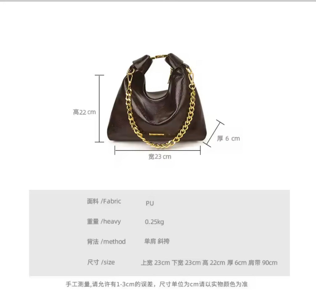 Luna crescent chain bag crossbody/clutch style