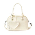 Elegant Handbags with heart charm coin purse in White, Red, Pink, and Black - Perfect for Any Occasion
