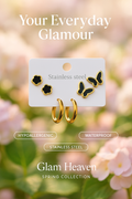 Black clover & butterfly earrings