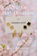 Black clover earrings