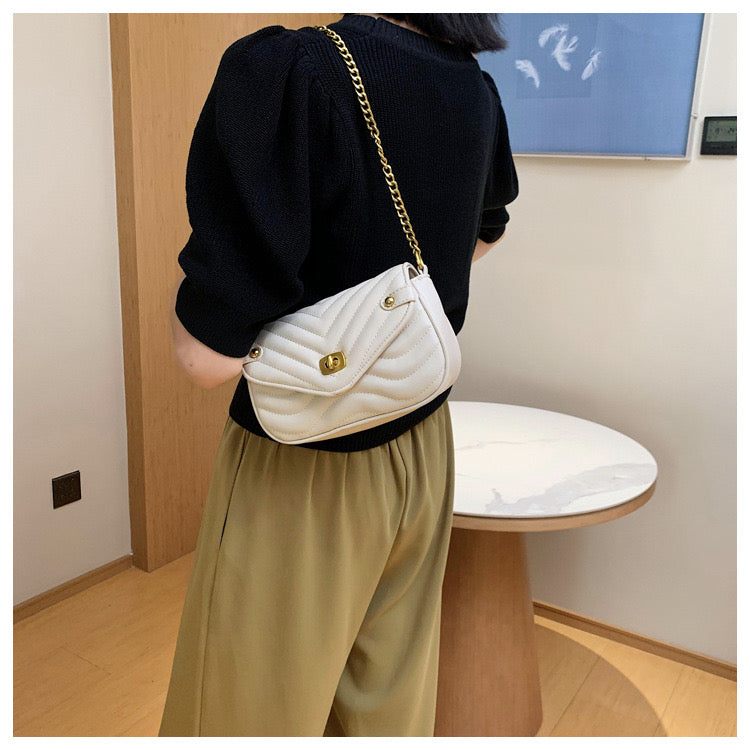 Square Buckle Crossbody Bag – Chic Mini Purse in Brown, Black & Beige