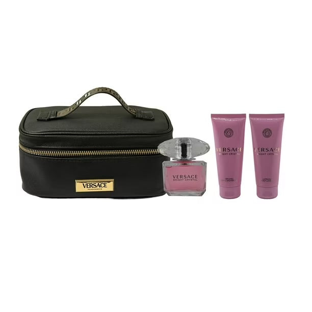 Versace bright Crystal set w makeup bag