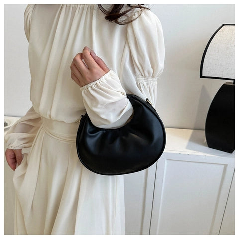 Crescent Shoulder Bag – Structured Luxury Bag in Black, Pink, Green, White & Brown