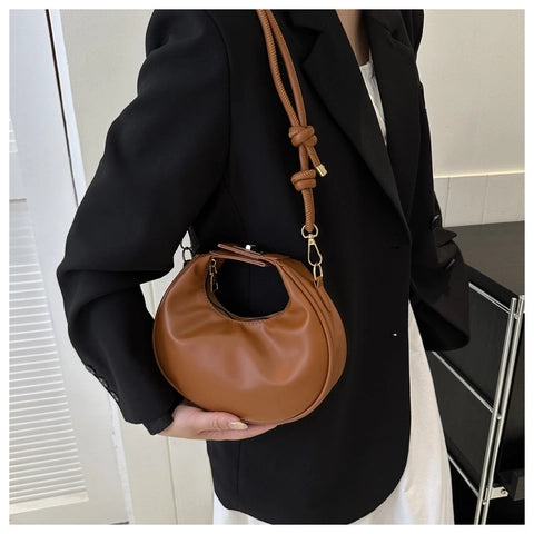 Crescent Shoulder Bag – Structured Luxury Bag in Black, Pink, Green, White & Brown