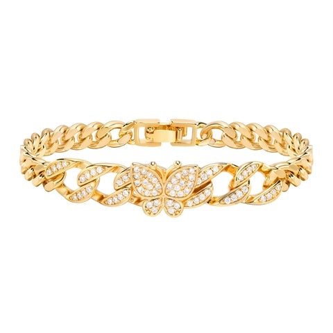 Butterfly Cuban Link Bracelet – Bold Meets Feminine Statement Jewelry
