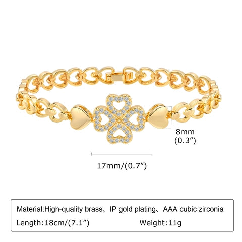 Clover Link Bracelet – Lucky & Elegant Charm Jewelry