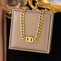 DD Logo Cuban Link Necklace – Designer-Inspired Bold Gold Jewelry