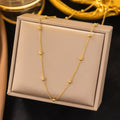 Gold Beaded Chain Necklace – Dainty Satellite Chain Everyday Jewelry