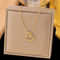 Hollow Heart Necklace – Delicate Open Heart Pendant Jewelry