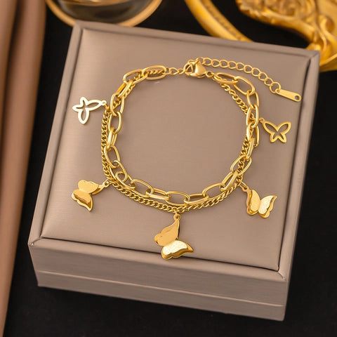 Butterfly Charm Bracelet – Delicate & Elegant Layering Jewelry