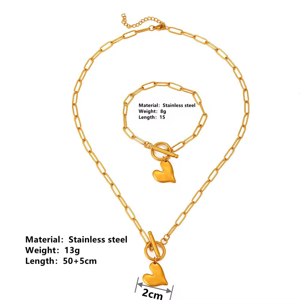 Heart Charm Jewelry Set