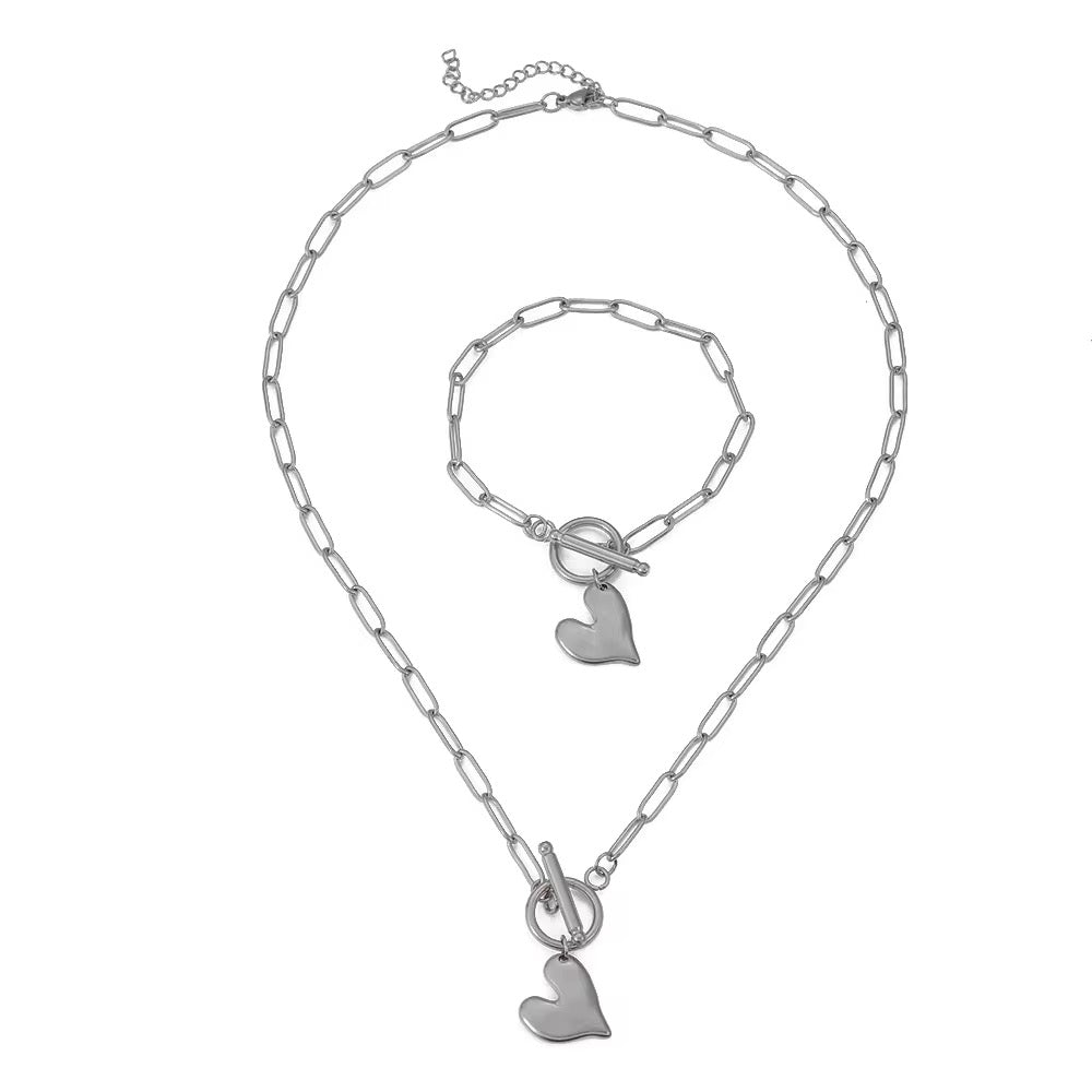 Heart Charm Jewelry Set