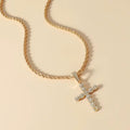 Iced Cross Pendant Necklace