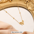 Gold Bow Charm Jewelry Set