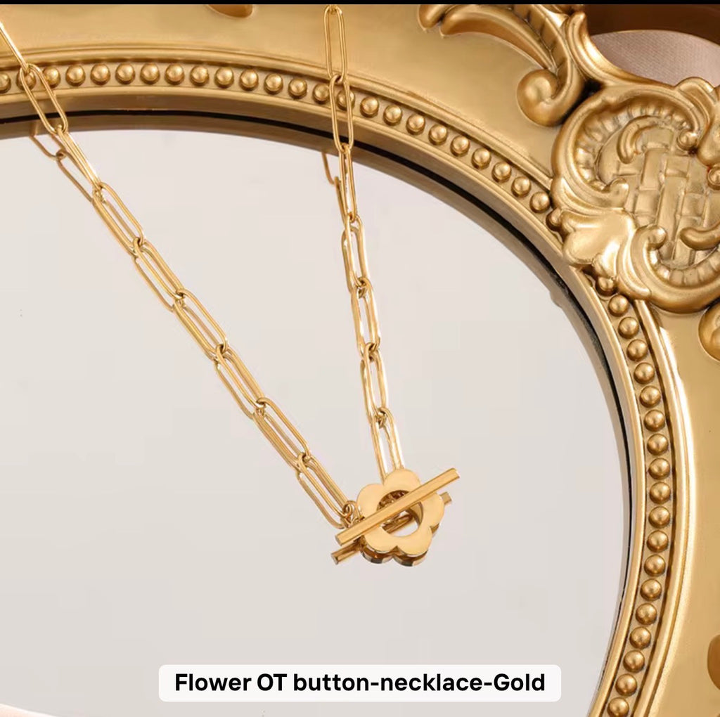 Flower OT Button Jewelry Set