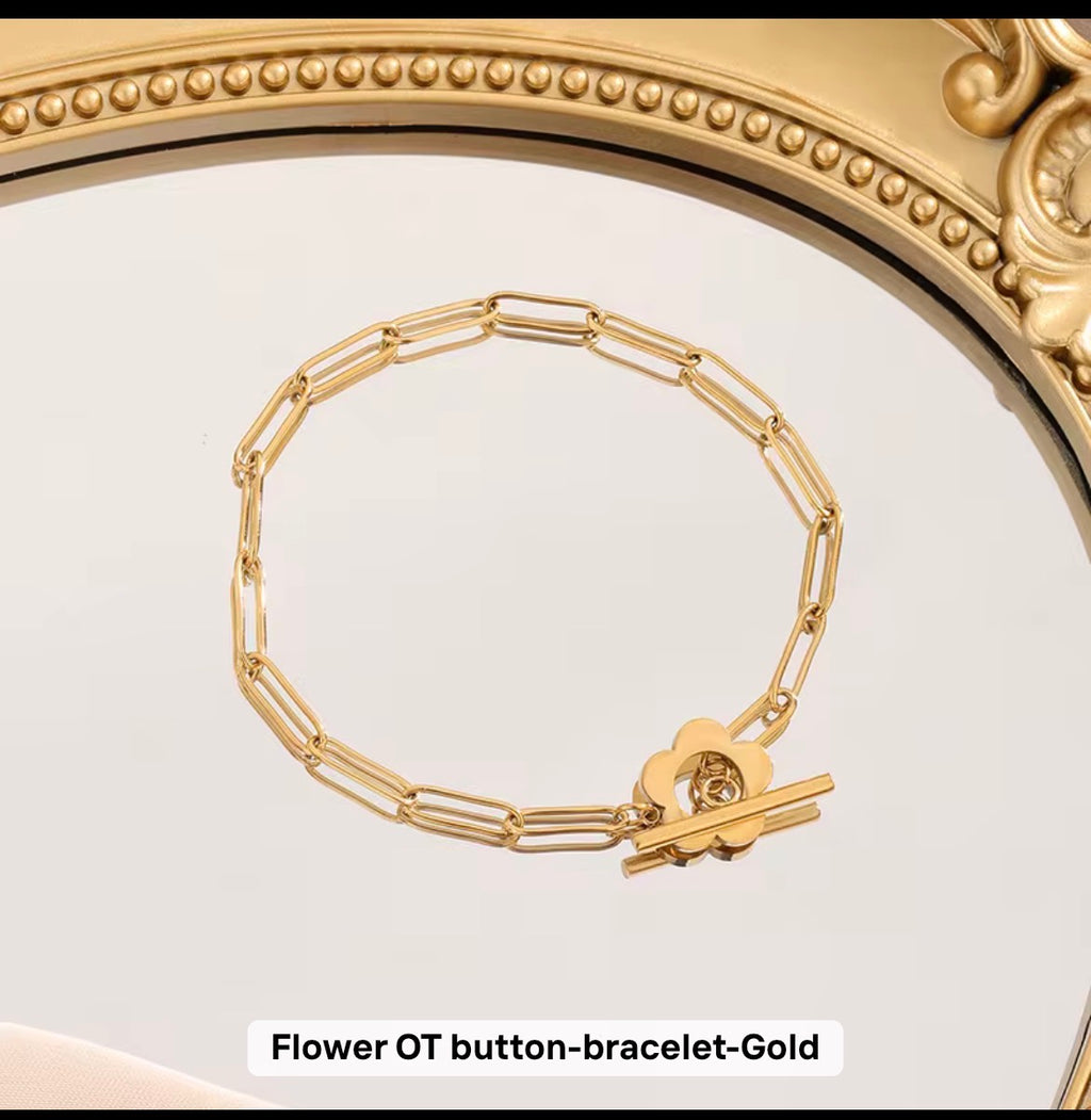Flower OT Button Jewelry Set