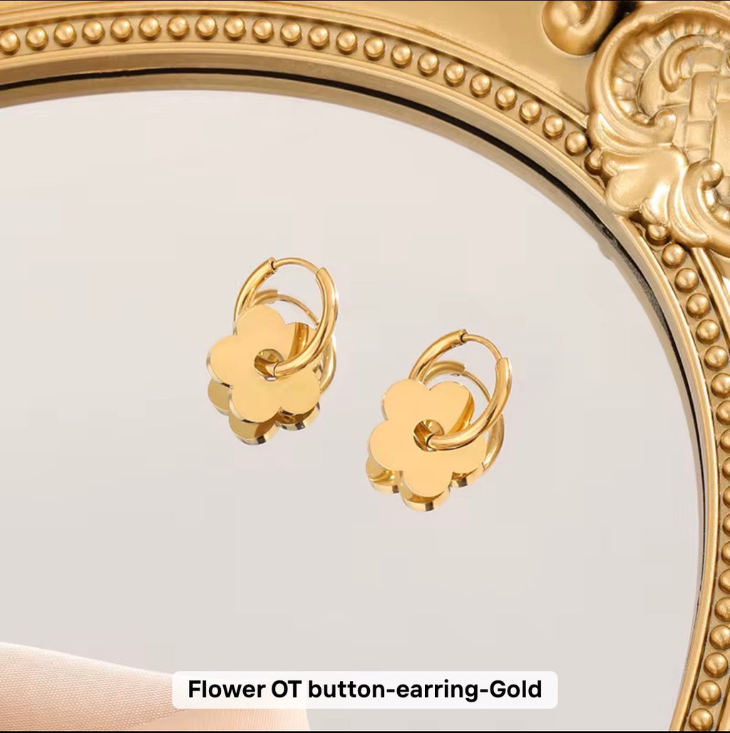 Flower OT Button Jewelry Set