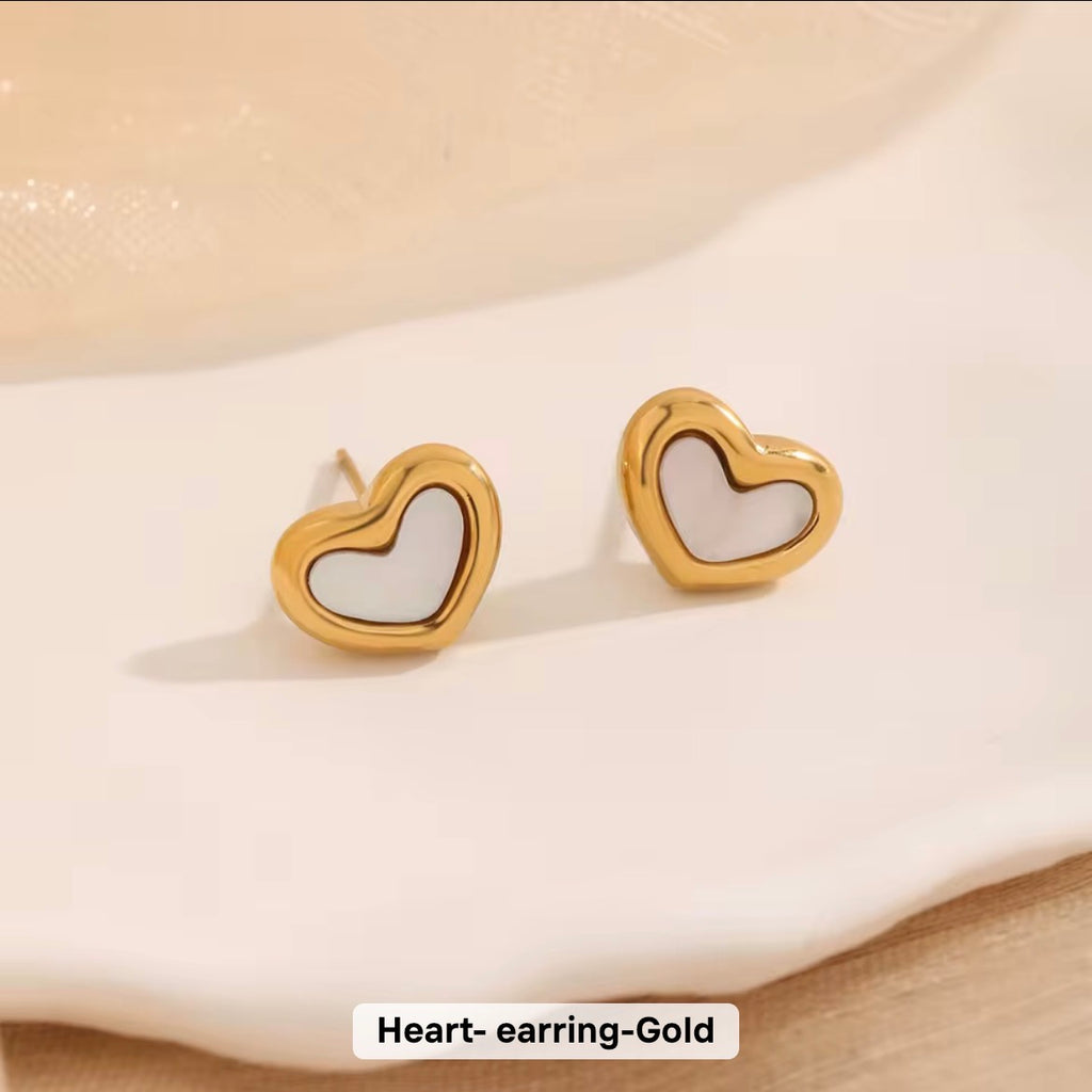 Mother-of-Pearl Heart Jewelry Set