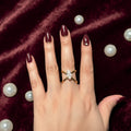 Chic Cross Marquise Ring