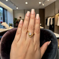Abstract wave open ring