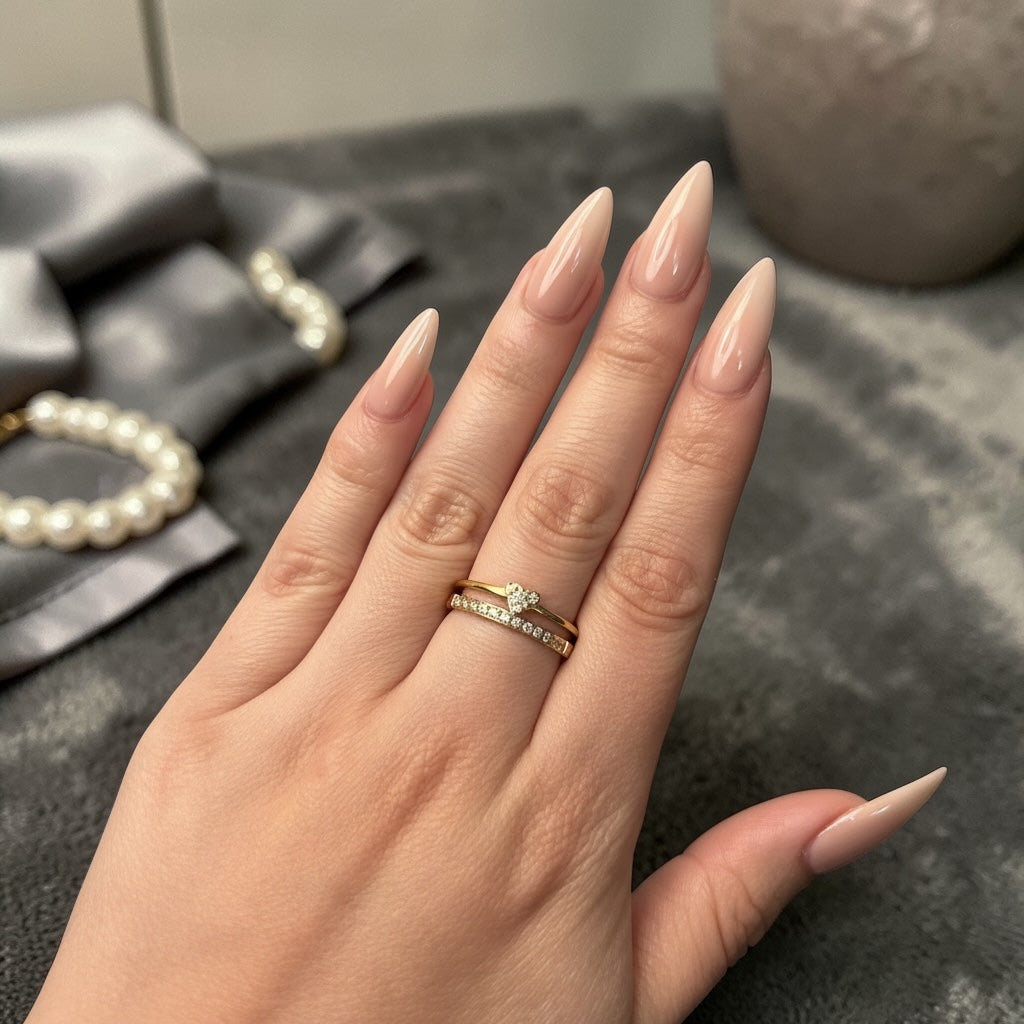 Double band heart ring